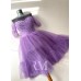 Rochie din tulle fin Lavander, cu perle aplicate manual